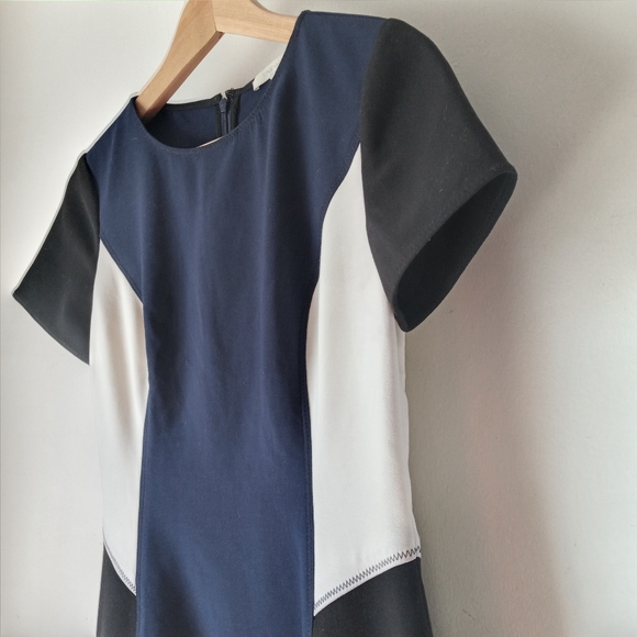 NWT Jonathan Simkhai 2 Angle Colorblock A-Line Dress - Picture 7 of 9